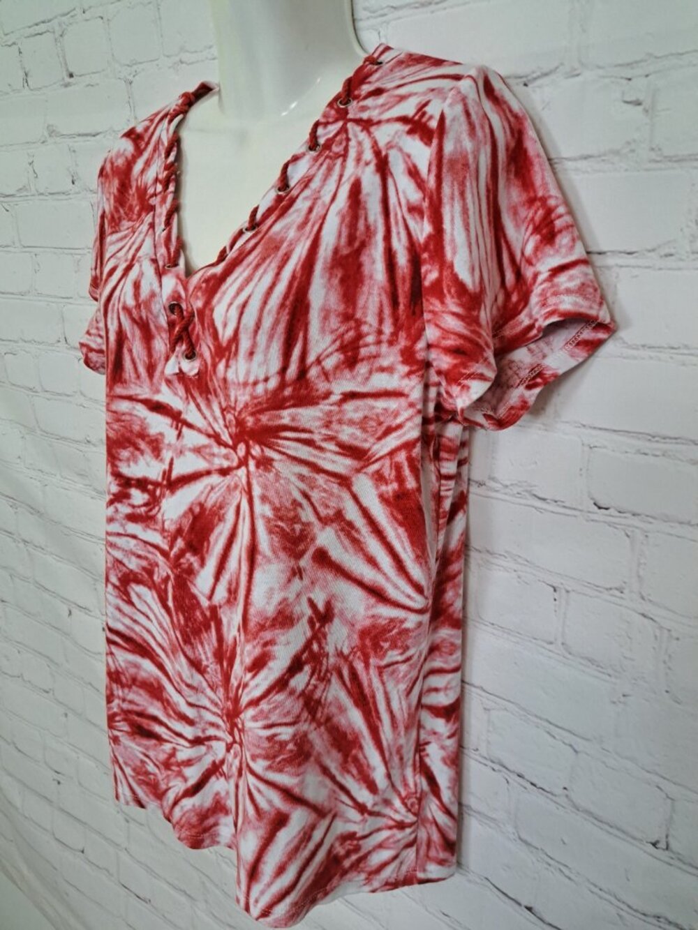 Rafaella 100% Cotton Tie-Dye Print Top Size Medium - Picture 2 of 9
